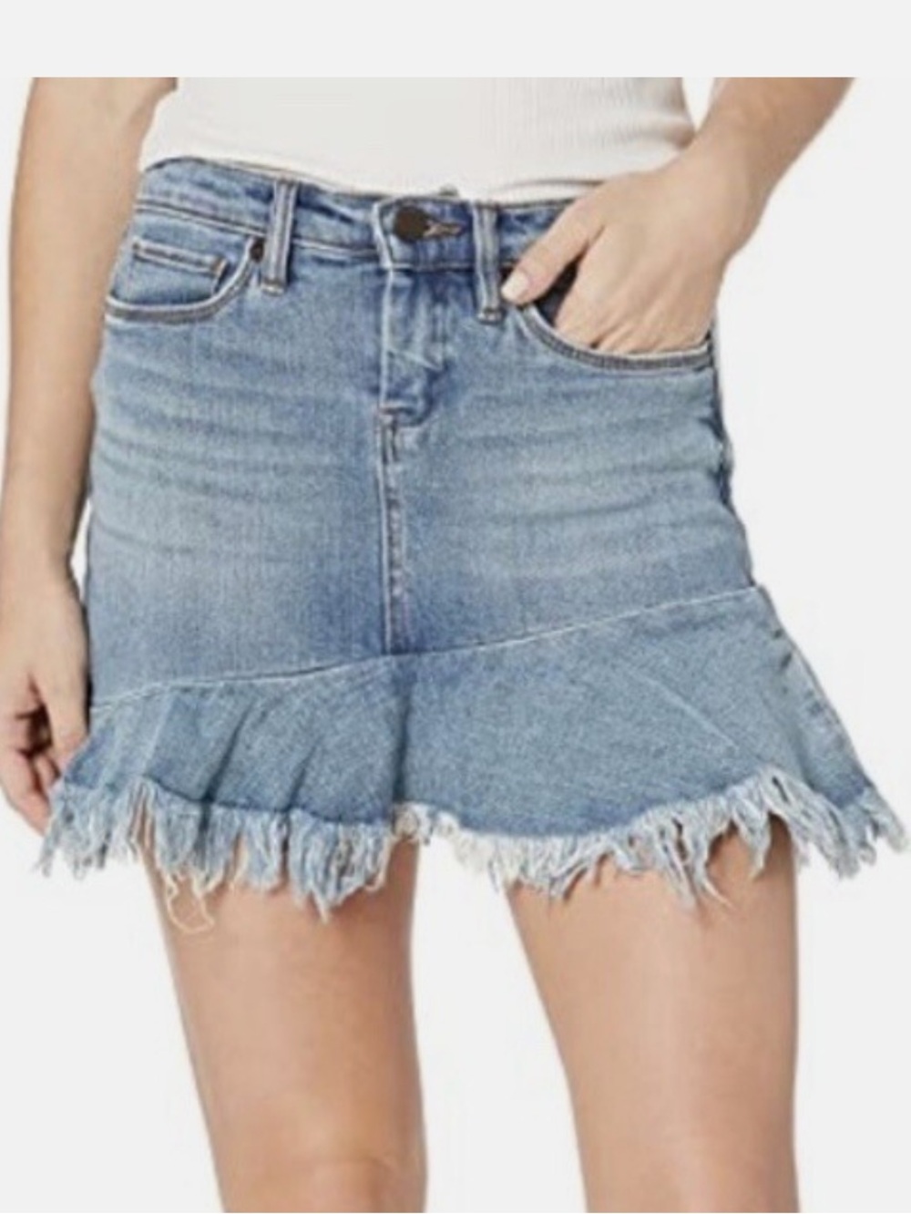 BLANKNYC RUFFLED BOTTOM JEAN SKIRT NEW WITH TAG
